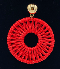 Load image into Gallery viewer, Yellow Crochet Hoop Earrings