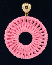 Load image into Gallery viewer, Yellow Crochet Hoop Earrings
