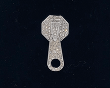 Load image into Gallery viewer, Silver Tone Bling Zipper Studs