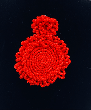 Load image into Gallery viewer, Red Beaded Earring