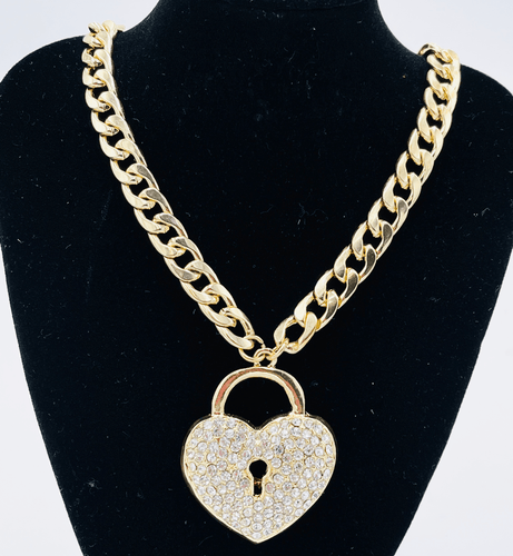 Bling Gold Chain Heart Necklace