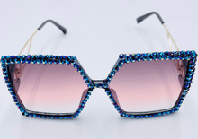 Load image into Gallery viewer, Purple Sparkly Retro Square Sunglasses