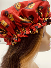 Load image into Gallery viewer, Black &amp; Red Reversible Yummybitestv Signature Bonnet